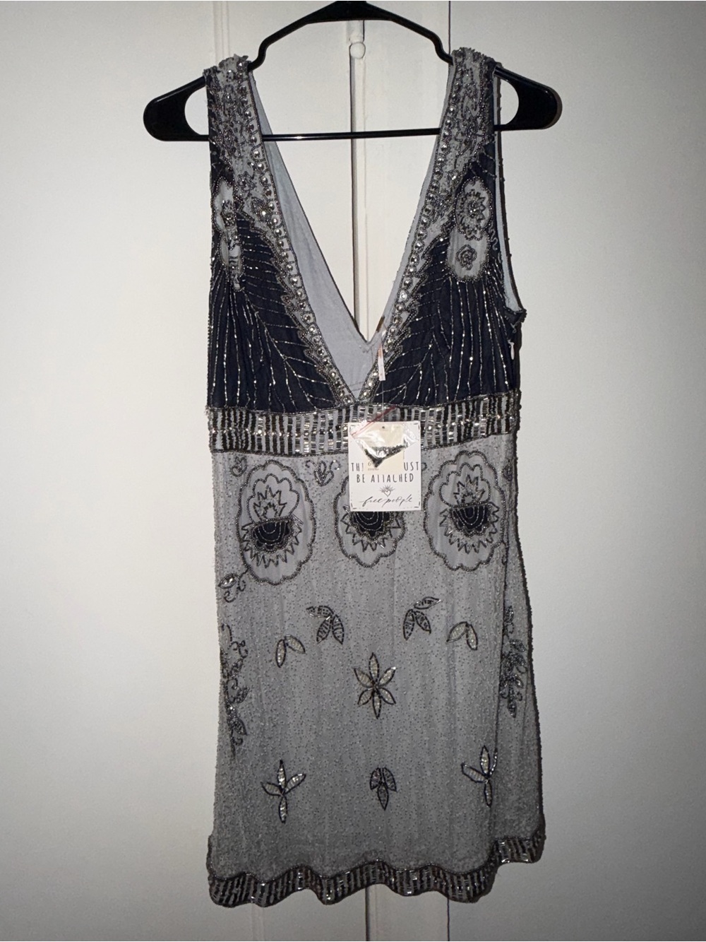 Free People Moondust Beaded Mini Dress in Silver - Picture 4 of 10